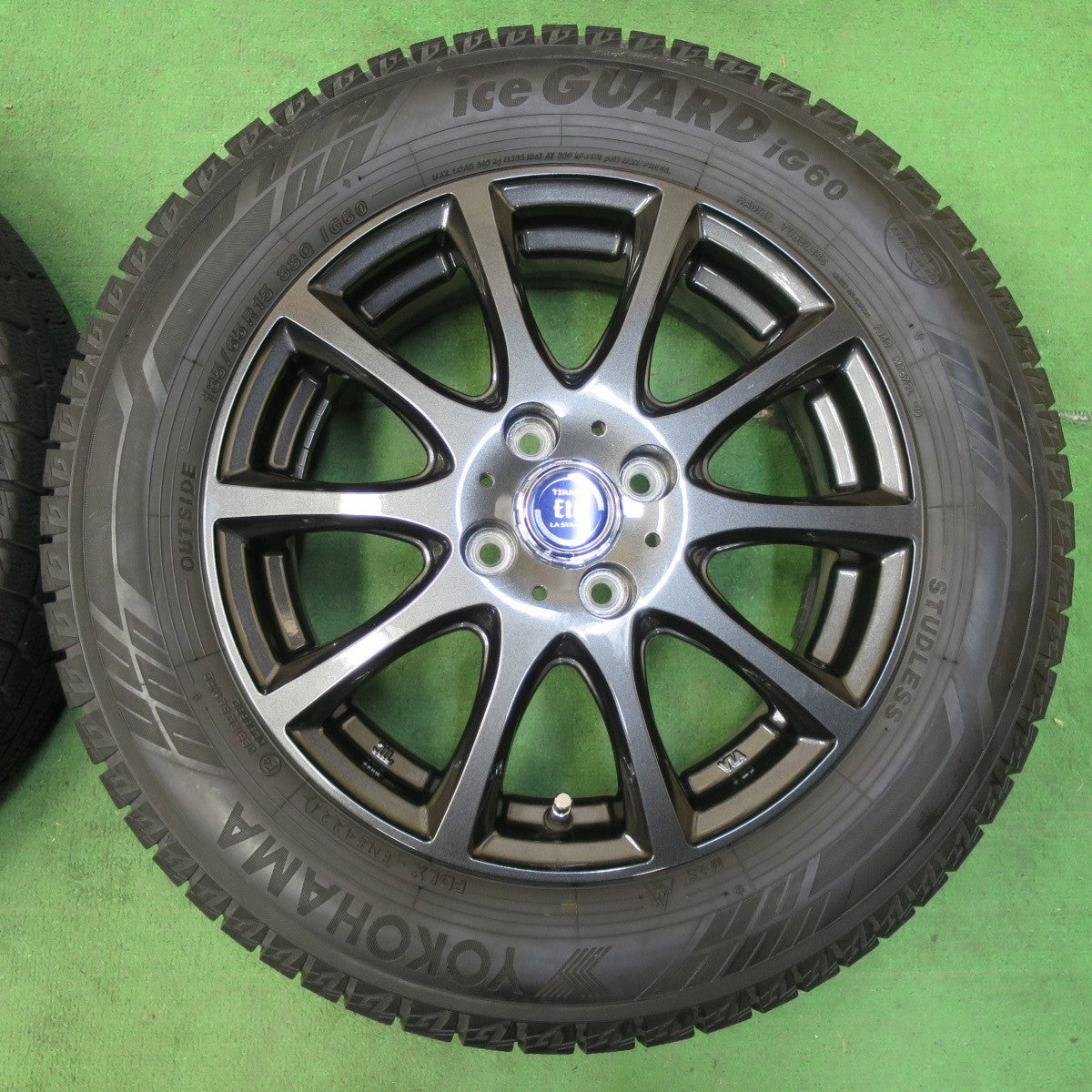 [送料無料] バリ溝！21年！キレイ！9分★スタッドレス 185/65R15 ヨコハマ アイスガード iG60 TIRADO Eta LA STRADA ラストラーダ 15インチ PCD100/4H★4103104イス