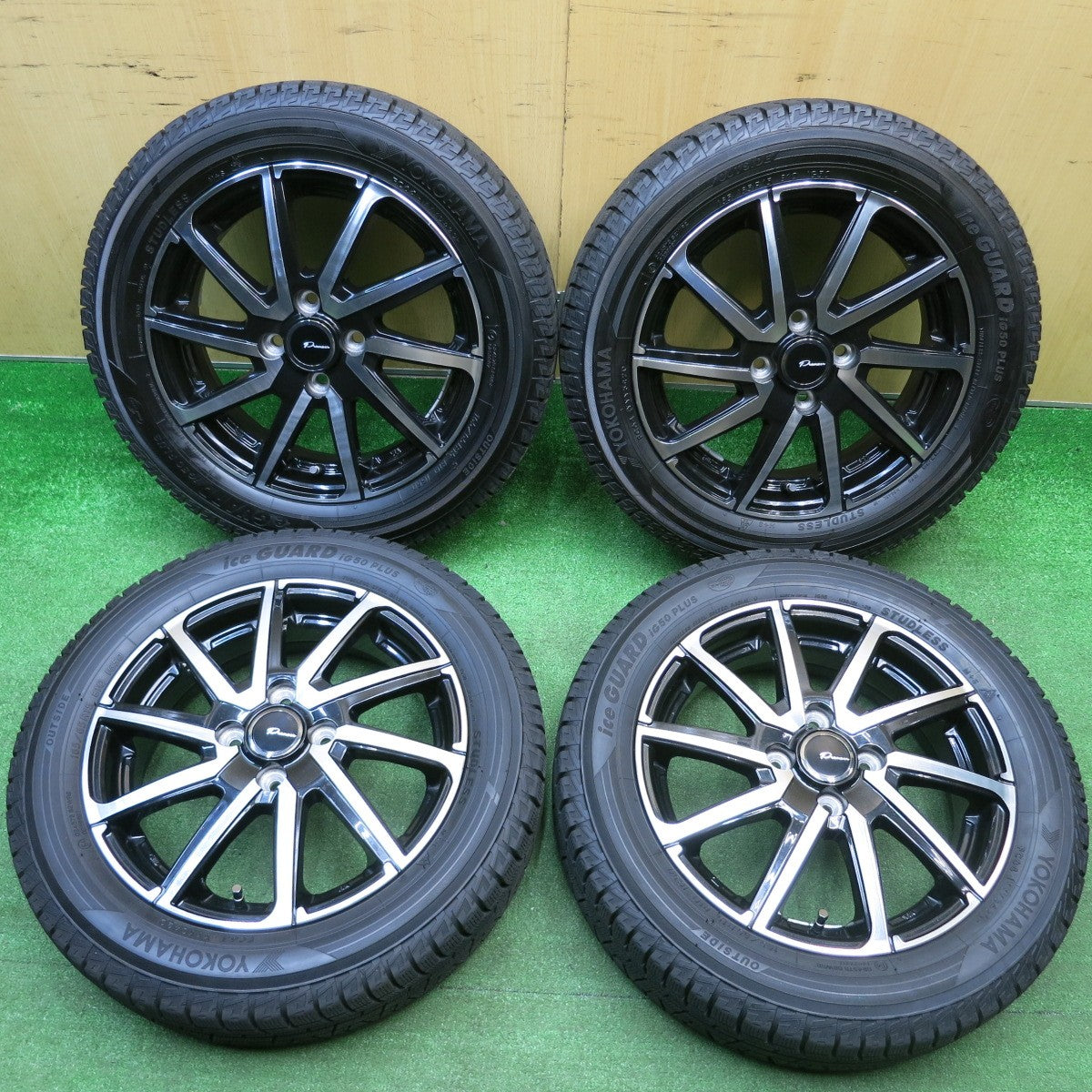 バリ溝！キレイ！ほぼ10分★スタッドレス 165/65R15 ヨコハマ アイスガード iG50 プラス PRAUZER LEGRAS プラウザー レグラス 15インチ タフト ハスラー 等 PCD100/4H★5121304HAス