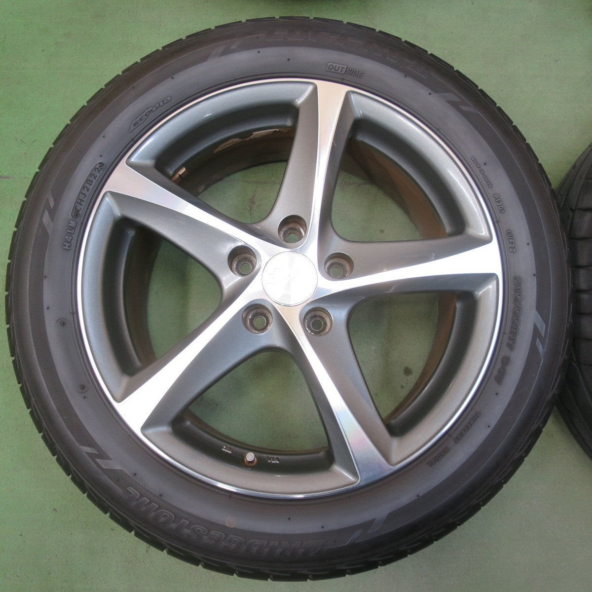 バリ溝！22年！9分◎215/55R17 ブリヂストン LUFT RVⅡ EURODESIGN TORNADO MANARAY SPORT ユーロデザイン トルネード 17インチ PCD114.3/5H◎6081101IMノ