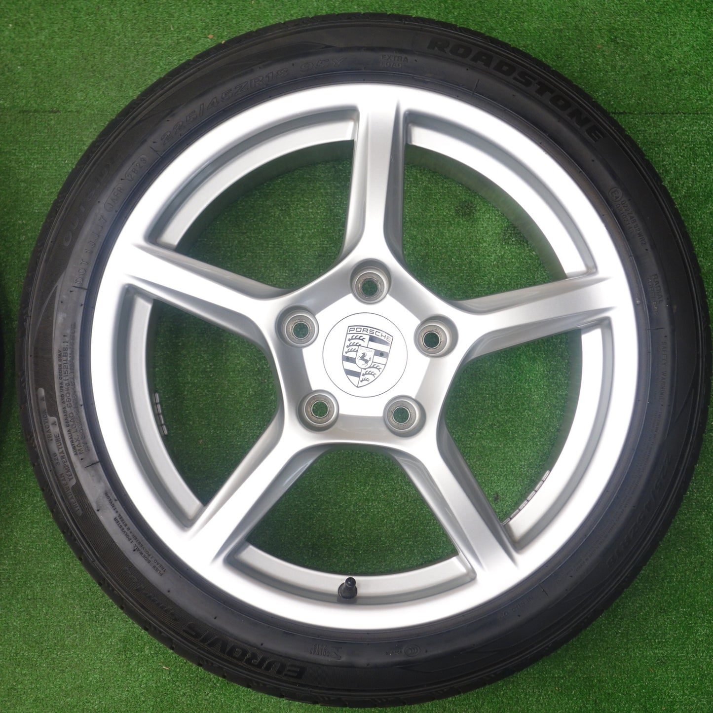バリ溝！23年！キレイ！9.5分★ポルシェ 981 ケイマン ボクスター 純正 225/45R18 245/45R18 ロードストーン EUROVIS sport04 ハイフライ HF805 18インチ PCD130/5H★6013001KTノ