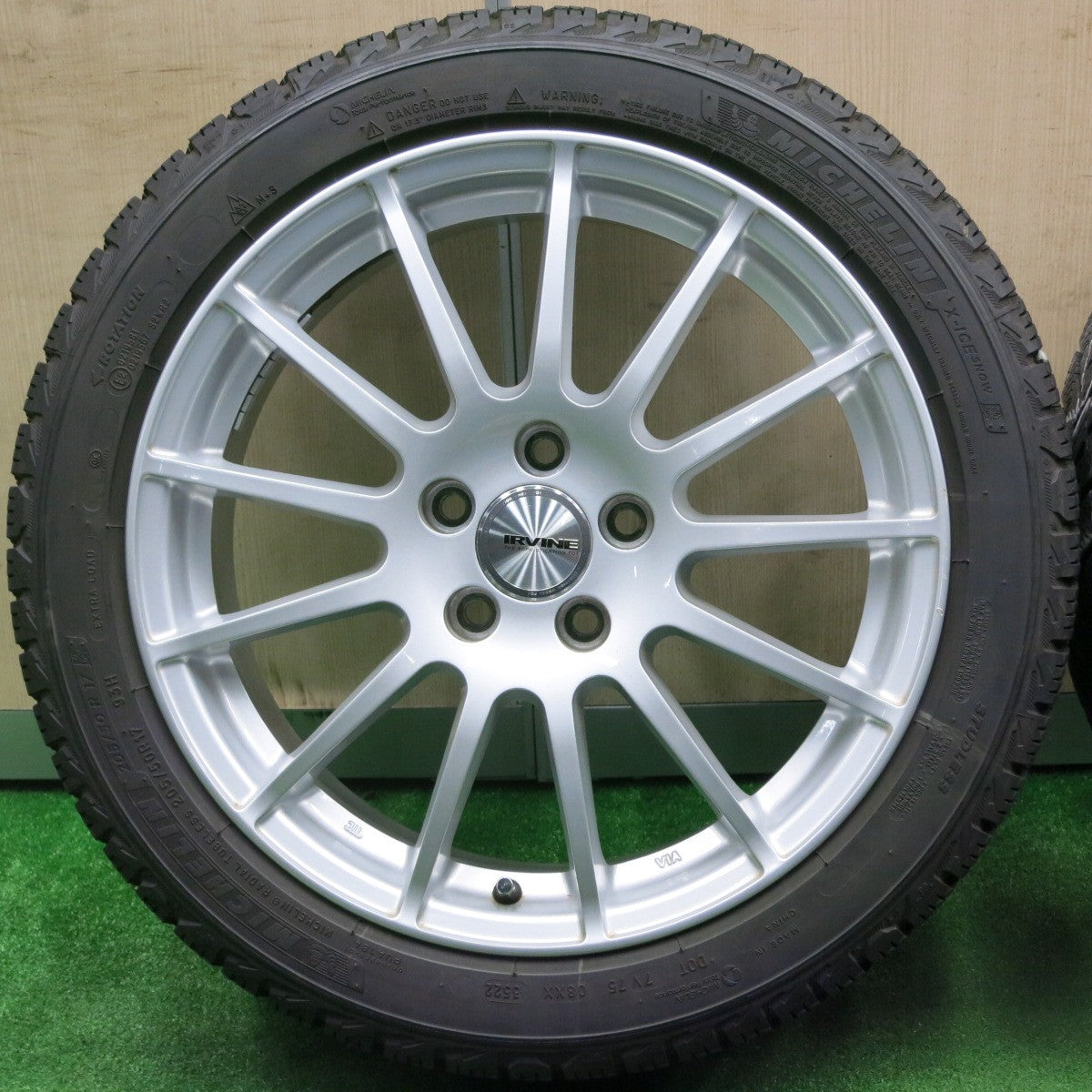 [送料無料] バリ溝！22年！9分★ボルボ 等 IRVINE F01 205/50R17 スタッドレス ミシュラン X-ICE SNOW アーヴィン 17インチ PCD108/5H★4112205NJス