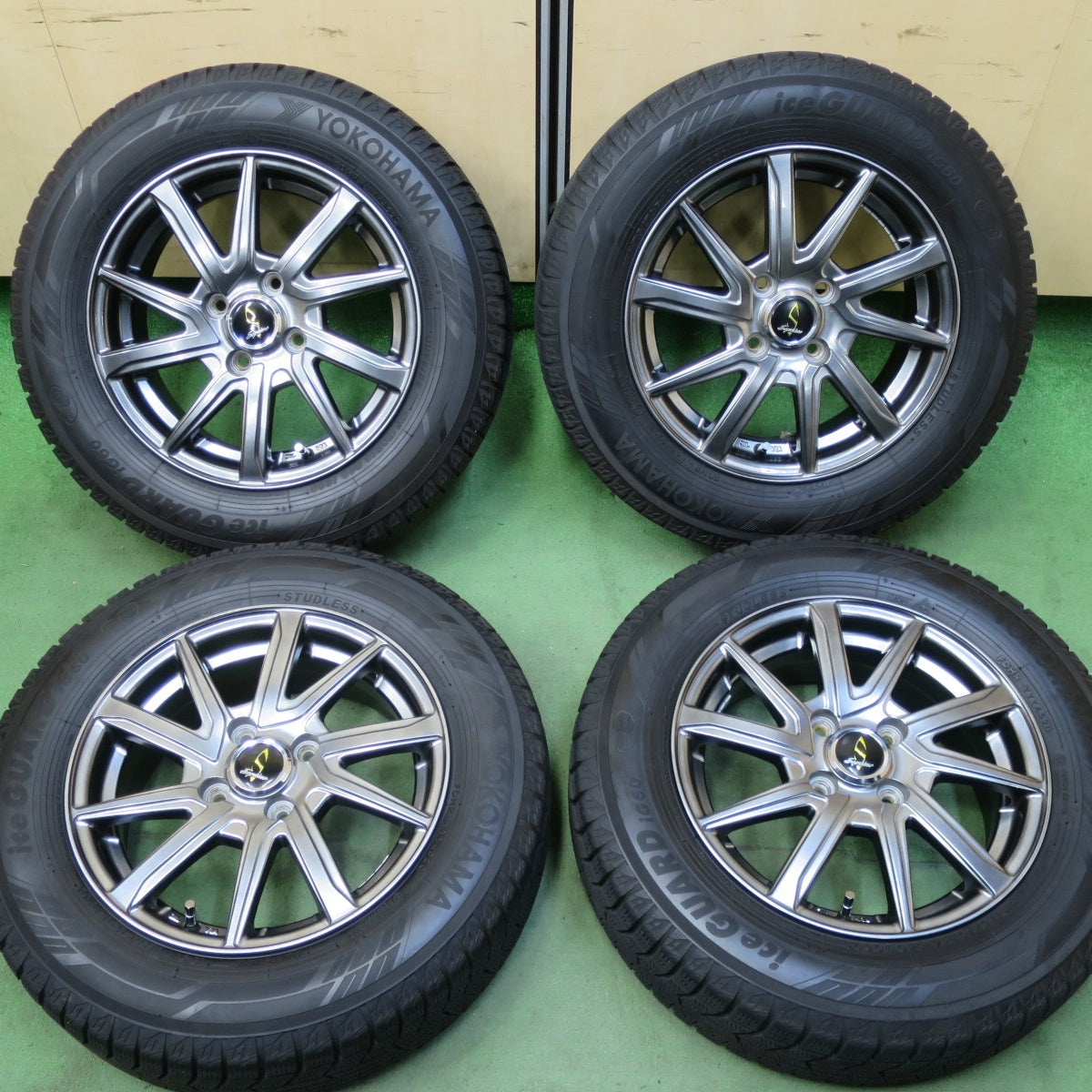 バリ溝！キレイ！9.5分★WORK Septimo G-01 プラス 175/70R14 スタッドレス ヨコハマ アイスガード IG60 ワーク セプティモ 14インチ PCD100/4H★5052902TTス