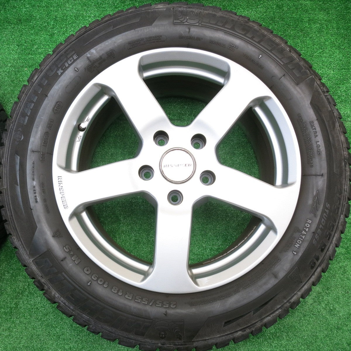 バリ溝！9.5分★ワーゲン トゥアレグ 等 RINSPEED C5/ES 255/55R18 スタッドレス ミシュラン LATITUDE X-ICE 18インチ リンスピード PCD130/5H★5100905HAス