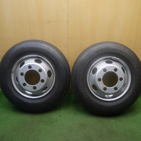 未使用！21年！2本★トラック 225/80R17.5 123/122L ダンロップ SP110 TOPY スチール ホイール 135-9CS PCD222.25/6H★5091903Hノ