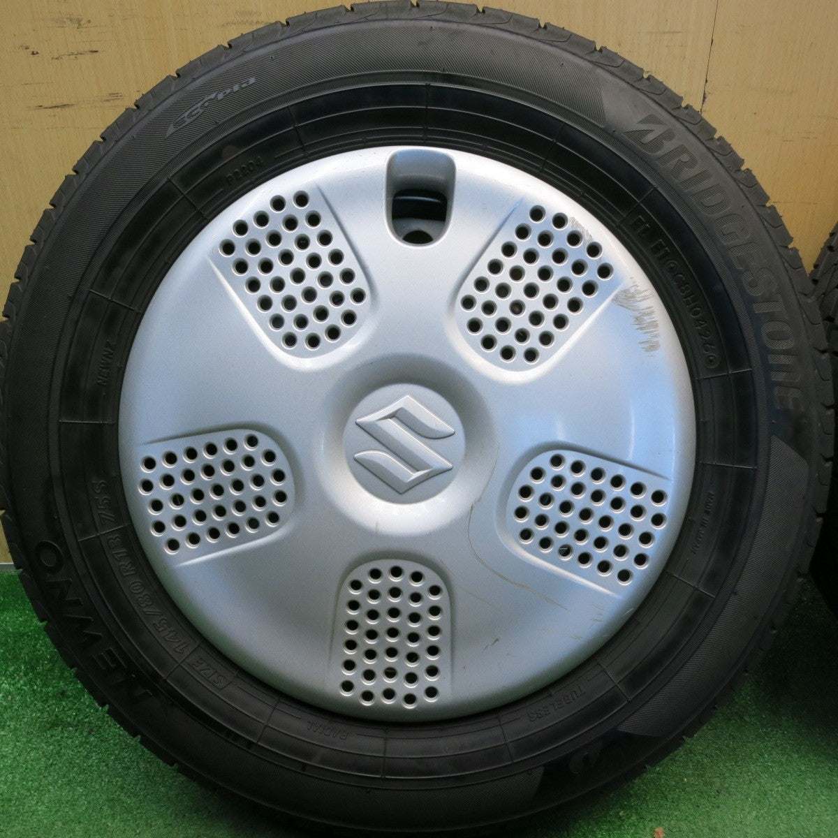 ほぼ未使用！26年◎スズキ MF33S MRワゴン 純正 スチール 145/80R13 ブリヂストン NEWNO ニューノ 13インチ PCD100/4H◎6082703HAノ