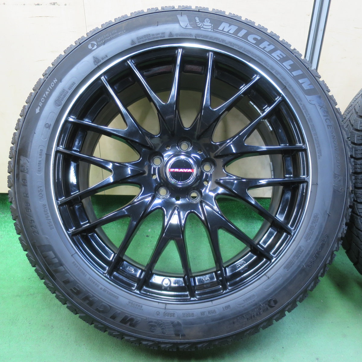バリ溝！22年！キレイ！9分★スタッドレス 225/55R19 ミシュラン X-ICE SNOW SUV PRAVA プラバ 19インチ PCD114.3/5H★5081604イス