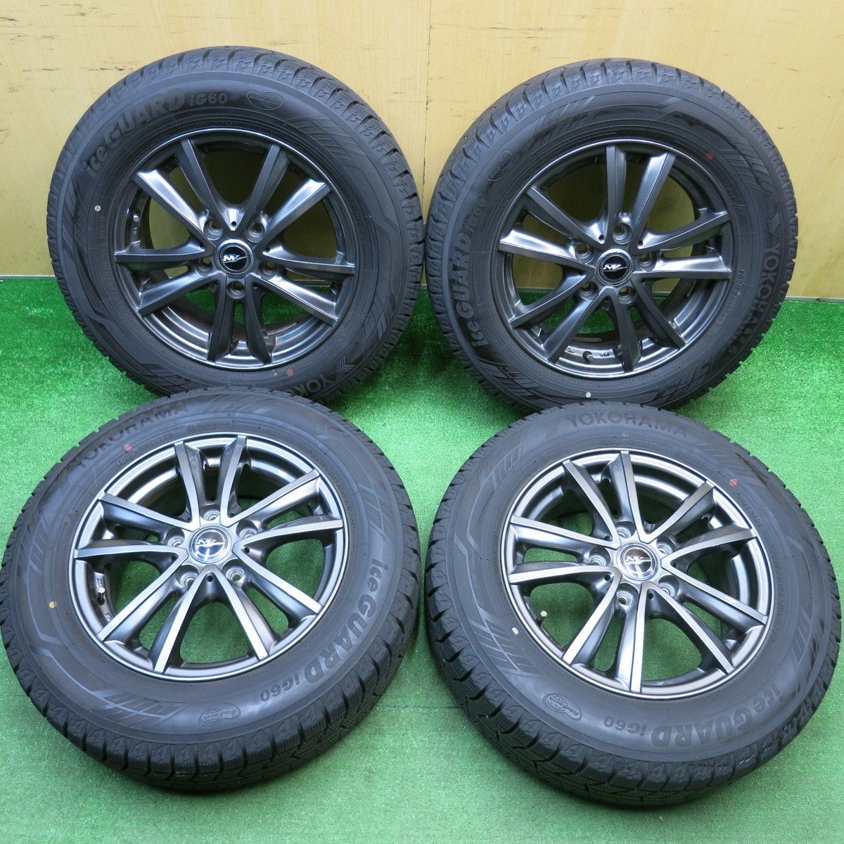 バリ溝！23年！キレイ！9.5分★スタッドレス 195/65R15 ヨコハマ アイスガード iG60 NIRVANA NV ニルバーナ ニルヴァーナ 15インチ PCD114.3/5H★5121418HAス