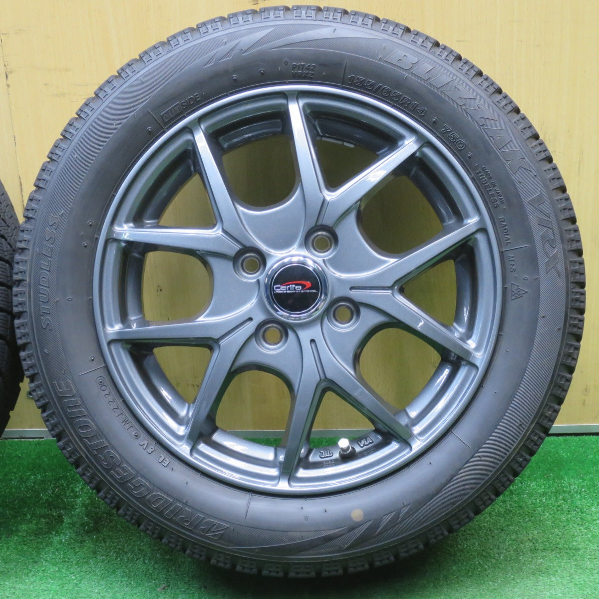 キレイ★スタッドレス 155/65R14 ブリヂストン ブリザック VRX Carifa カリファ 14インチ PCD100/4H★5121816NJス