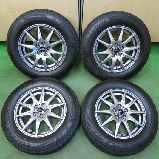 バリ溝！24年！キレイ！ほぼ10分★プリウス 等 195/65R15 スタッドレス ブリヂストン ブリザック VRX2 SCHNEIDER シュナイダー 15インチ PCD100/5H★5111506イス