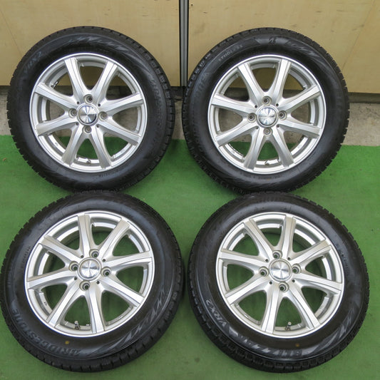 バリ溝！24年！キレイ！9分★スタッドレス 155/65R14 ブリヂストン ブリザック VRX2 MACBES MB8 マクベス 14インチ PCD100/4H★6021104TTス