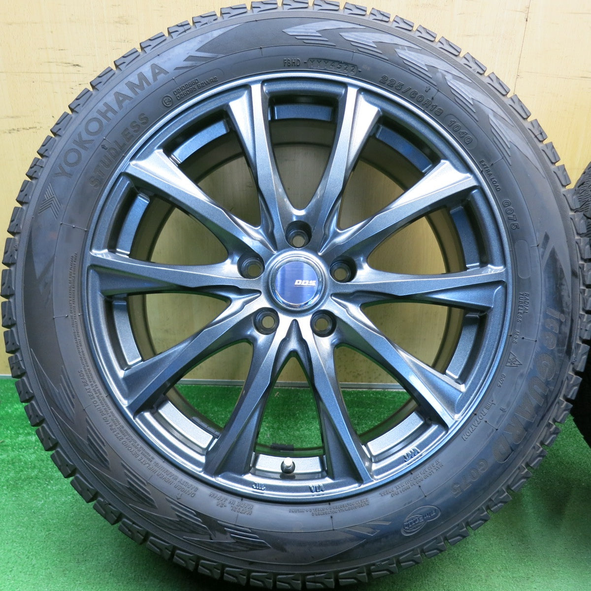 バリ溝！22年！9.5分◎スタッドレス 225/60R18 ヨコハマ アイスガード G075 D.O.S. DOS 18インチ PCD114.3/5H◎6071805HAス