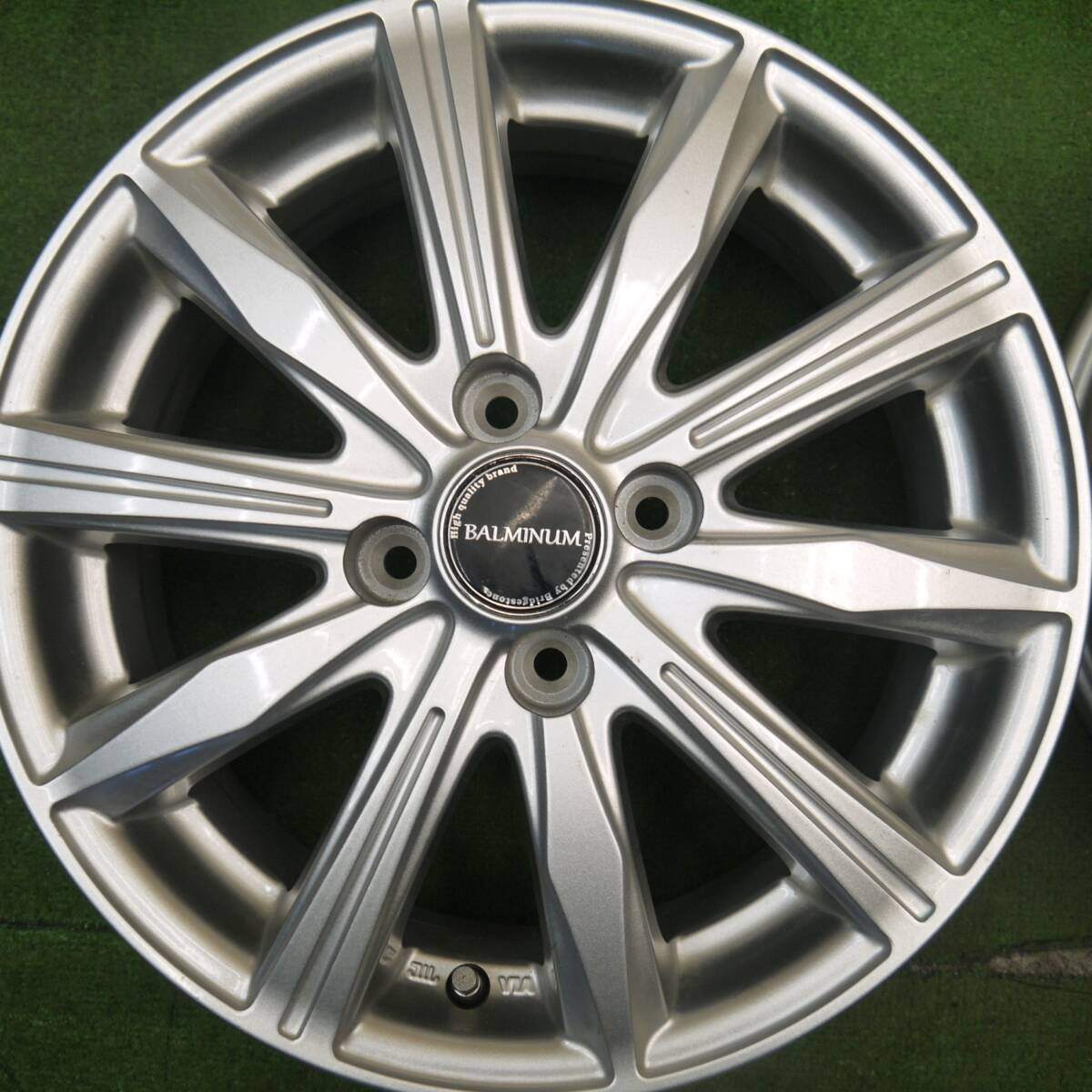美品★BALMINUM バルミナ ブリヂストン製 15インチ ホイール 15×5.5J PCD100/4H★5040806Hホ
