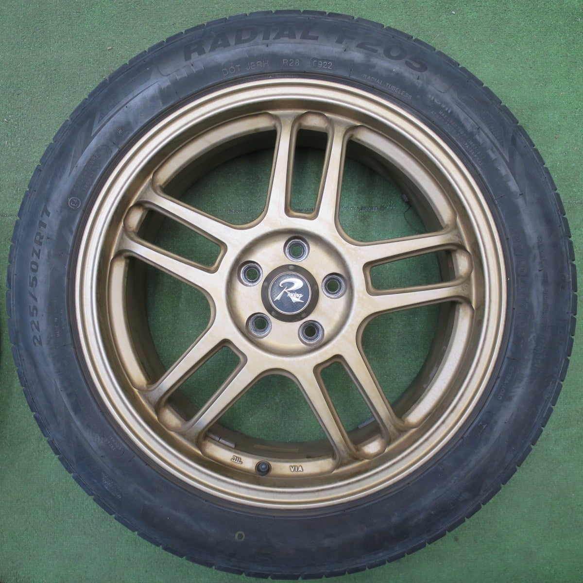 バリ溝！22年！8.5分★レガシィ 等 225/50R17 レーダー Dimax R8+ ミネルバ ラジアル F205 R racing Rレーシング 17インチ PCD100/5H★6032403NJノ
