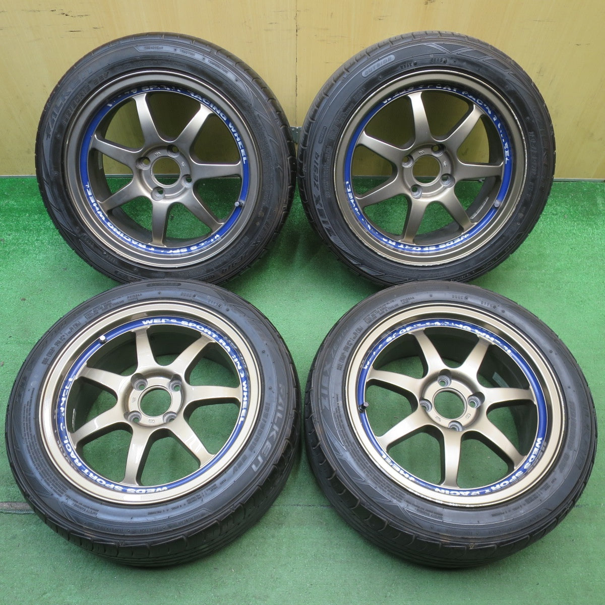 バリ溝！8.5分★WedsSport SA-90 195/50R15 ファルケン ZIEX ZE914 ウェッズスポーツ 15インチ PCD100/4H★6050402NJノ