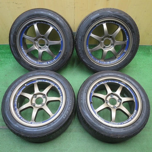 バリ溝！8.5分★WedsSport SA-90 195/50R15 ファルケン ZIEX ZE914 ウェッズスポーツ 15インチ PCD100/4H★6050402NJノ