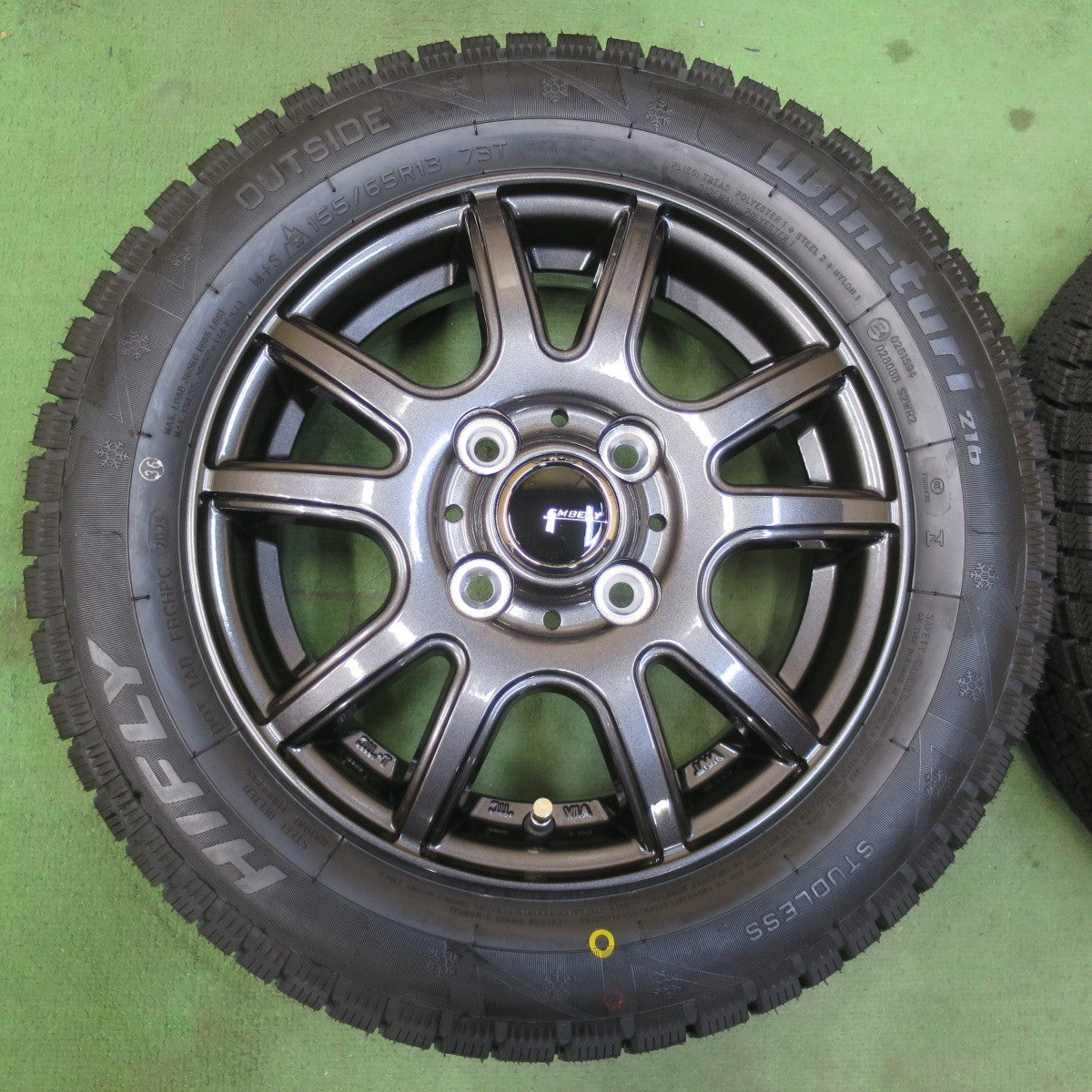 未使用！25年★スタッドレス 155/65R13 ハイフライ Win-turi 216 EMBELY 社外 アルミ 13インチ PCD100/4H★5123107イス