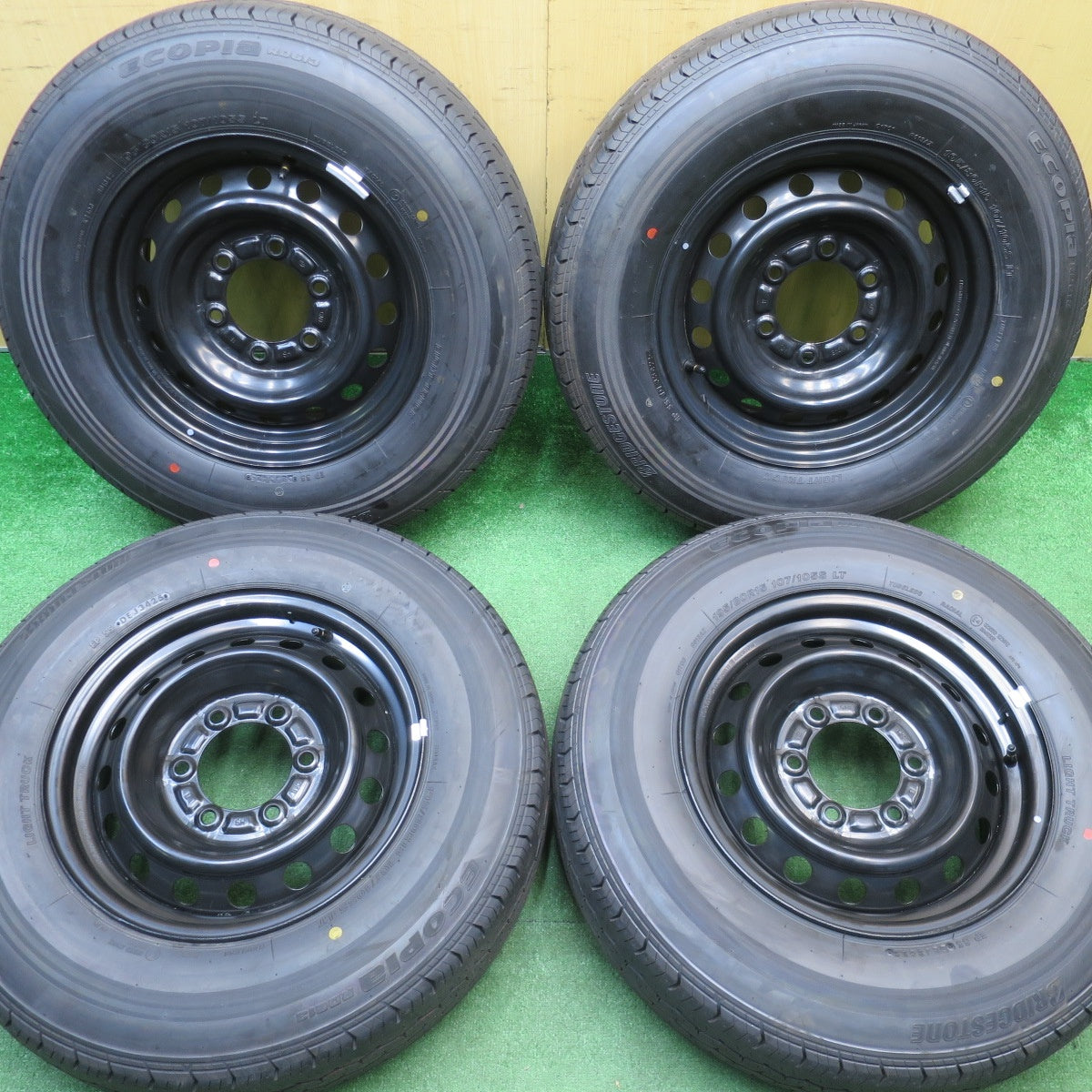 新車外し！25年★トヨタ ハイエース 純正 スチール 195/80R15 107/105S ブリヂストン エコピア RD613 15インチ PCD139.7/6H★5121809NJノ