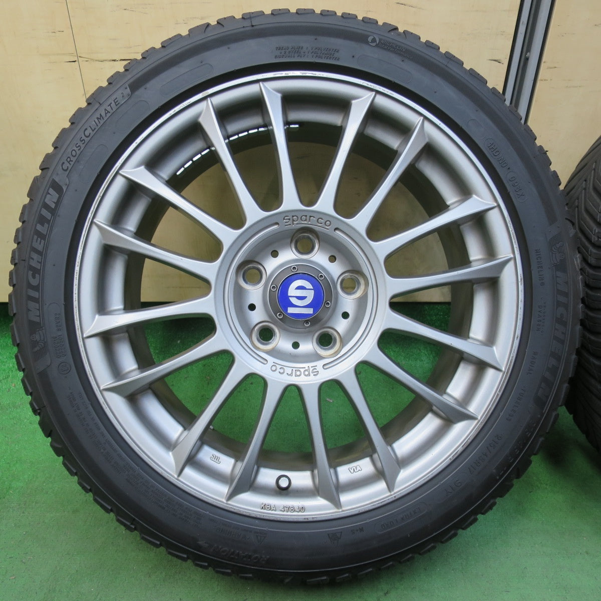 バリ溝！23年！9.5分以上★Sparco PISTA O・Z 215/45R17 ミシュラン CROSSCLIMATE2 スパルコ ピスタ OZ 17インチ PCD114.3/5H★5042102イノ