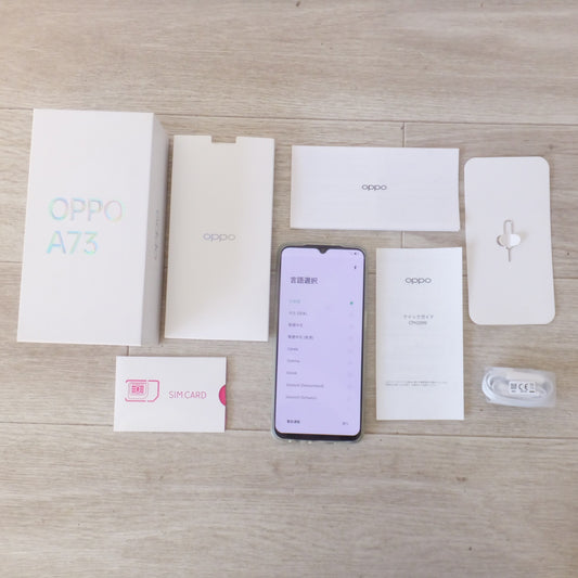 [送料無料] 美品★オッポ OPPO スマートフォン A73 CPH2099 Mobile Phone ネービーブルー 64GB android　キャリア 楽天 判定 〇★