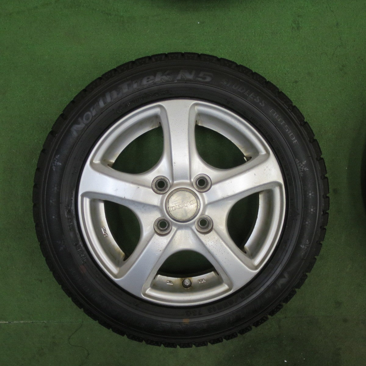 バリ溝！24年！ほぼ10分★スタッドレス 155/65R13 オートバックス ノーストレック N5 HAYANO ハヤノ 13インチ PCD100/4H★6042702TTス