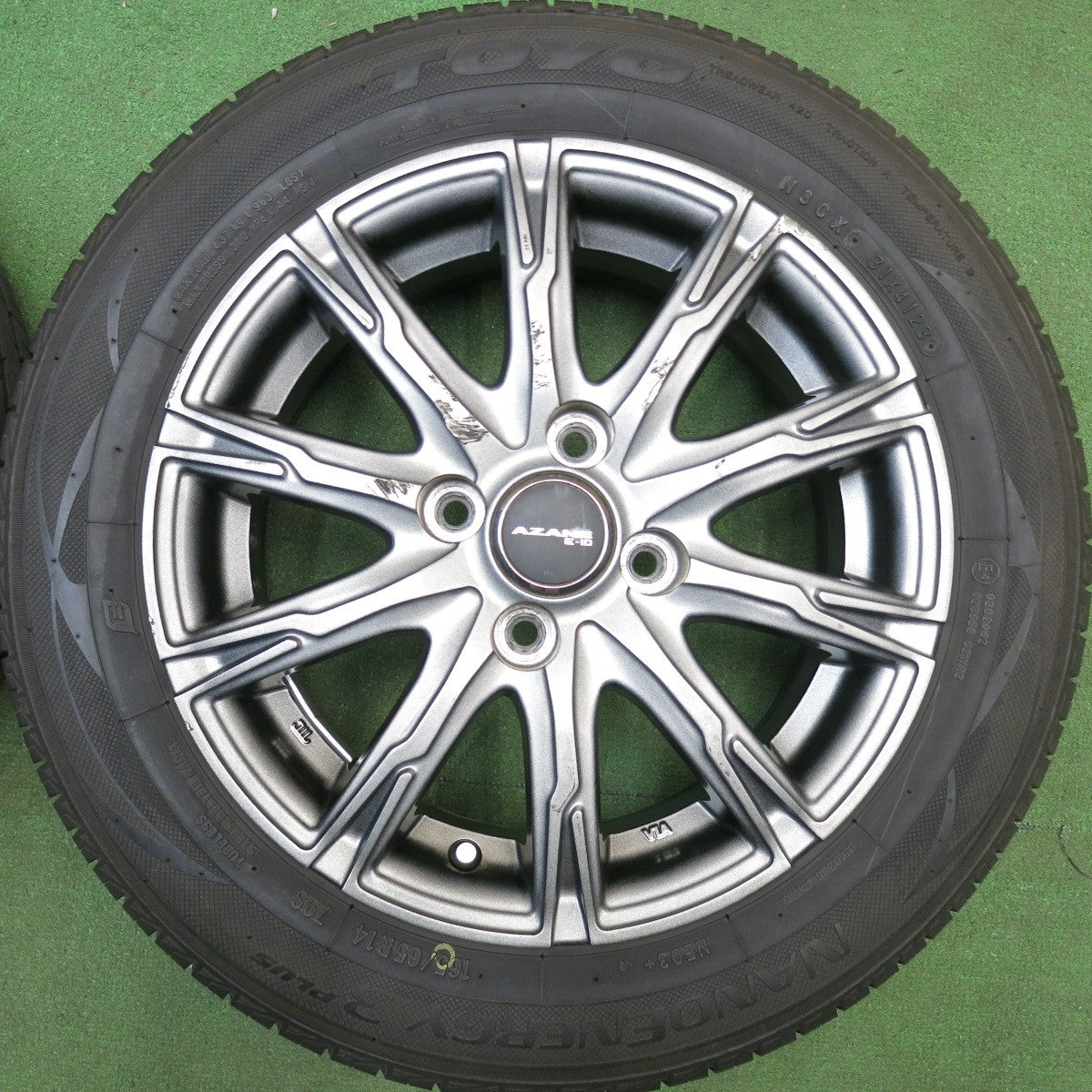 バリ溝！23年！9分★165/65R14 トーヨー ナノエナジー3 プラス AZANE E-10 アザーネ 14インチ PCD100/4H★6031409HAノ