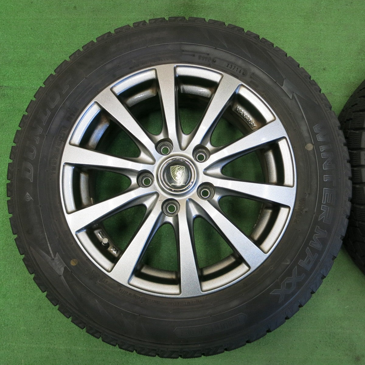 *送料無料* 4本価格★スタッドレス 195/65R15 ダンロップ ウインターマックス WM02 MANARAY SPORT マナレイ PCD114.3/5H★4061404ナス