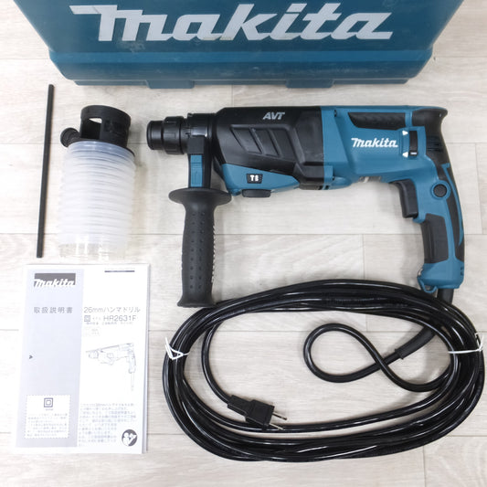 [送料無料] 美品◆マキタ 26mm 電動 ハンマ ドリル HR2631F 100V ケース付き ハンマードリル  穴あけ 電動 工具◆