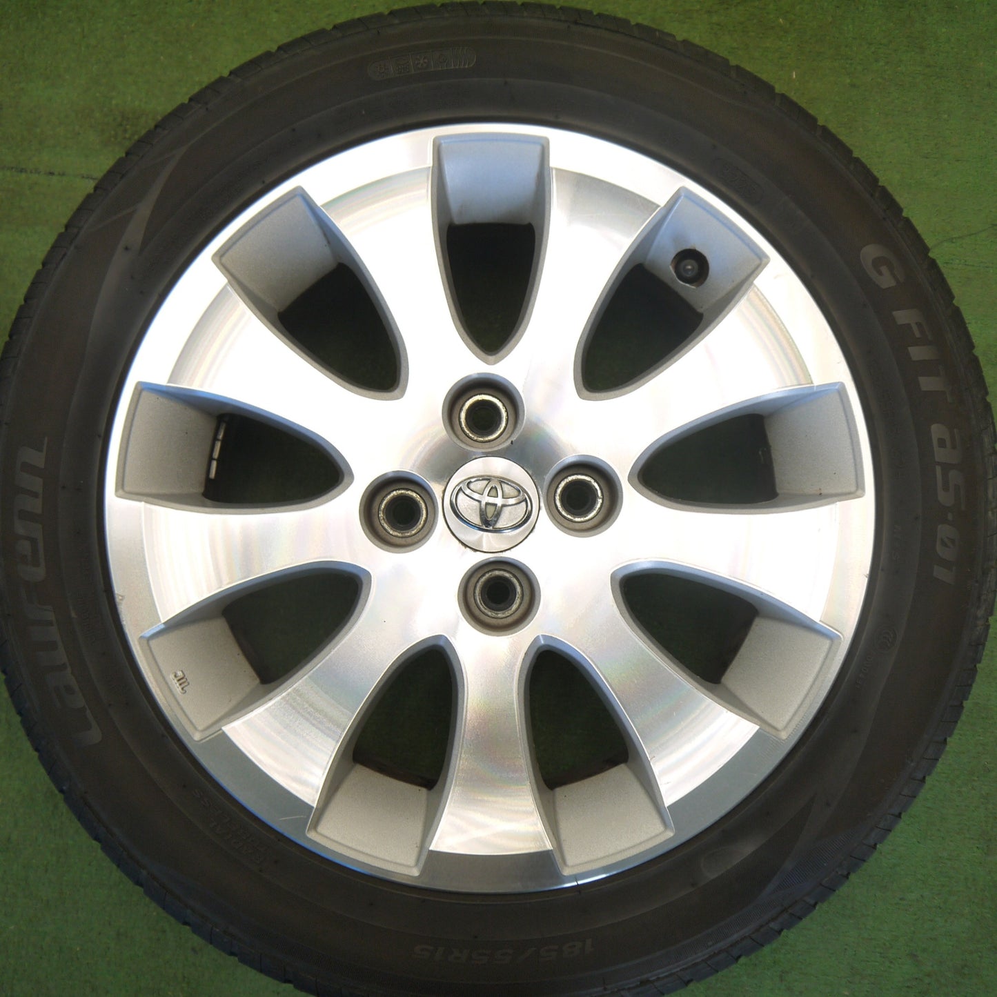 バリ溝！23年！9分★トヨタ bB 純正 ENKEI 185/55R15 ラウフェン G FIT as-01 エンケイ 15インチ PCD100/4H★6041403Hノ