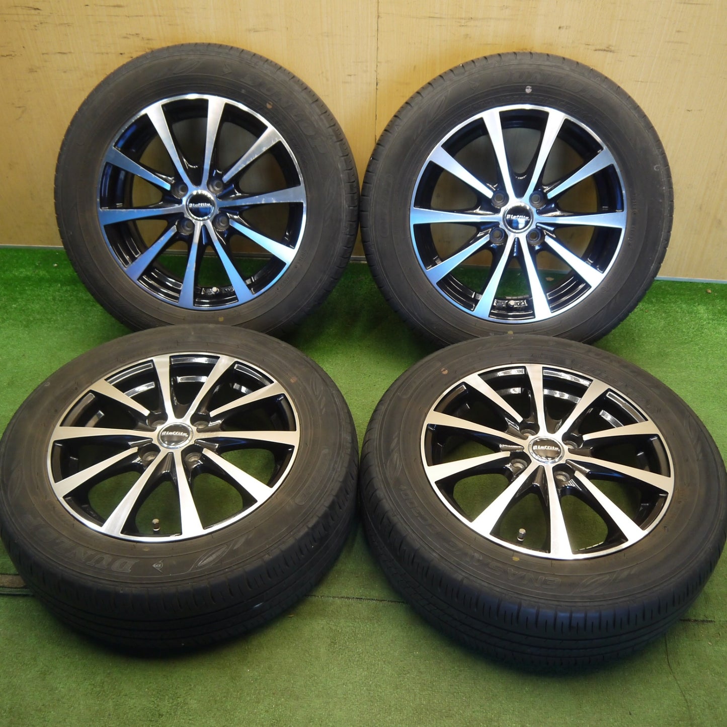 バリ溝！8.5分◎185/65R15 ダンロップ エナセーブ EC300+ Laffite ラフィット 15インチ PCD100/4H◎6061002Hノ