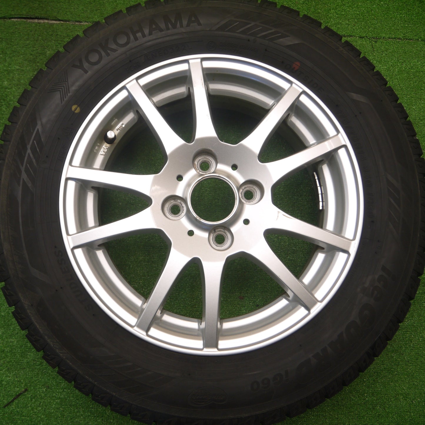 [送料無料] バリ溝！22年！キレイ！9分★スタッドレス 175/70R14 ヨコハマ アイスガード iG60 weds ウェッズ 14インチ PCD100/4H★4103003Hス