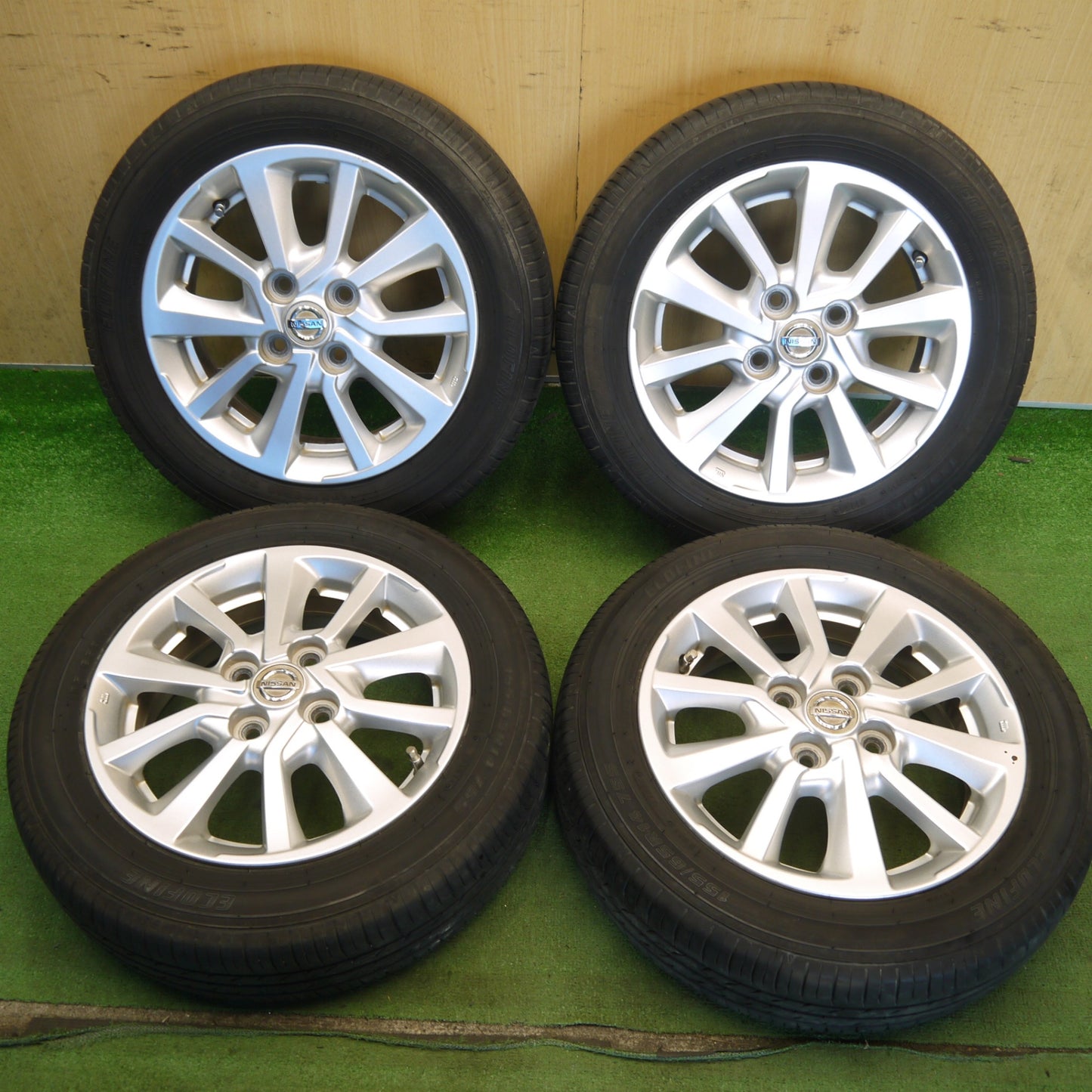 バリ溝！24年！キレイ！9分◎日産 デイズ ルークス 純正 155/65R14 ECOFINE エコファイン 14インチ PCD100/4H◎6071705Hノ
