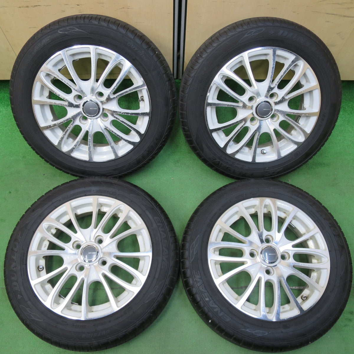 [送料無料] バリ溝！22年！9分★155/65R14 ダンロップ エナセーブ EC204 Advanti grace MiLLOUS 14インチ PCD100/4H★4110305イノ