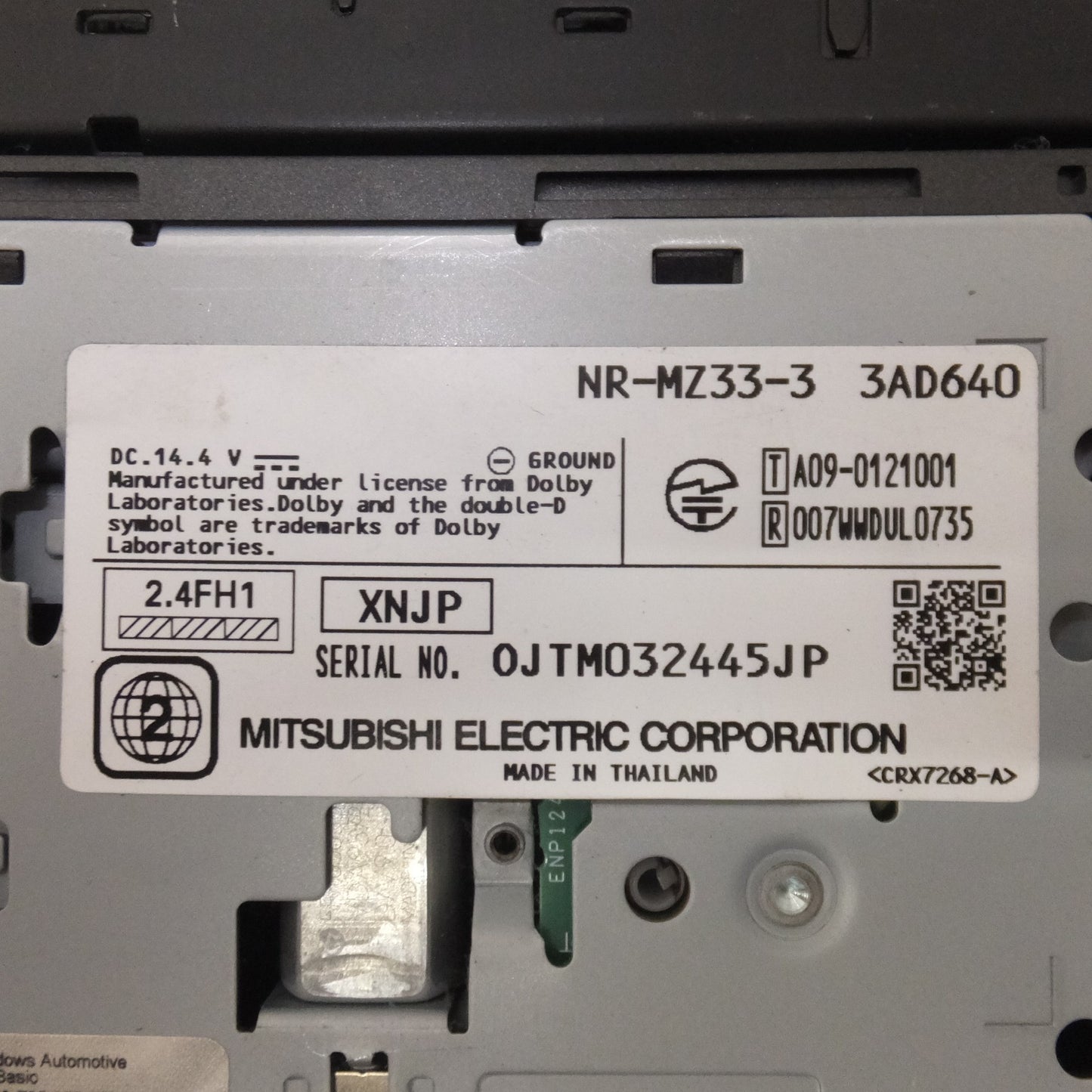 [送料無料] ★三菱 MITSUBISHI 純正 カーナビゲーションシステム NR-MZ33-3[26]★