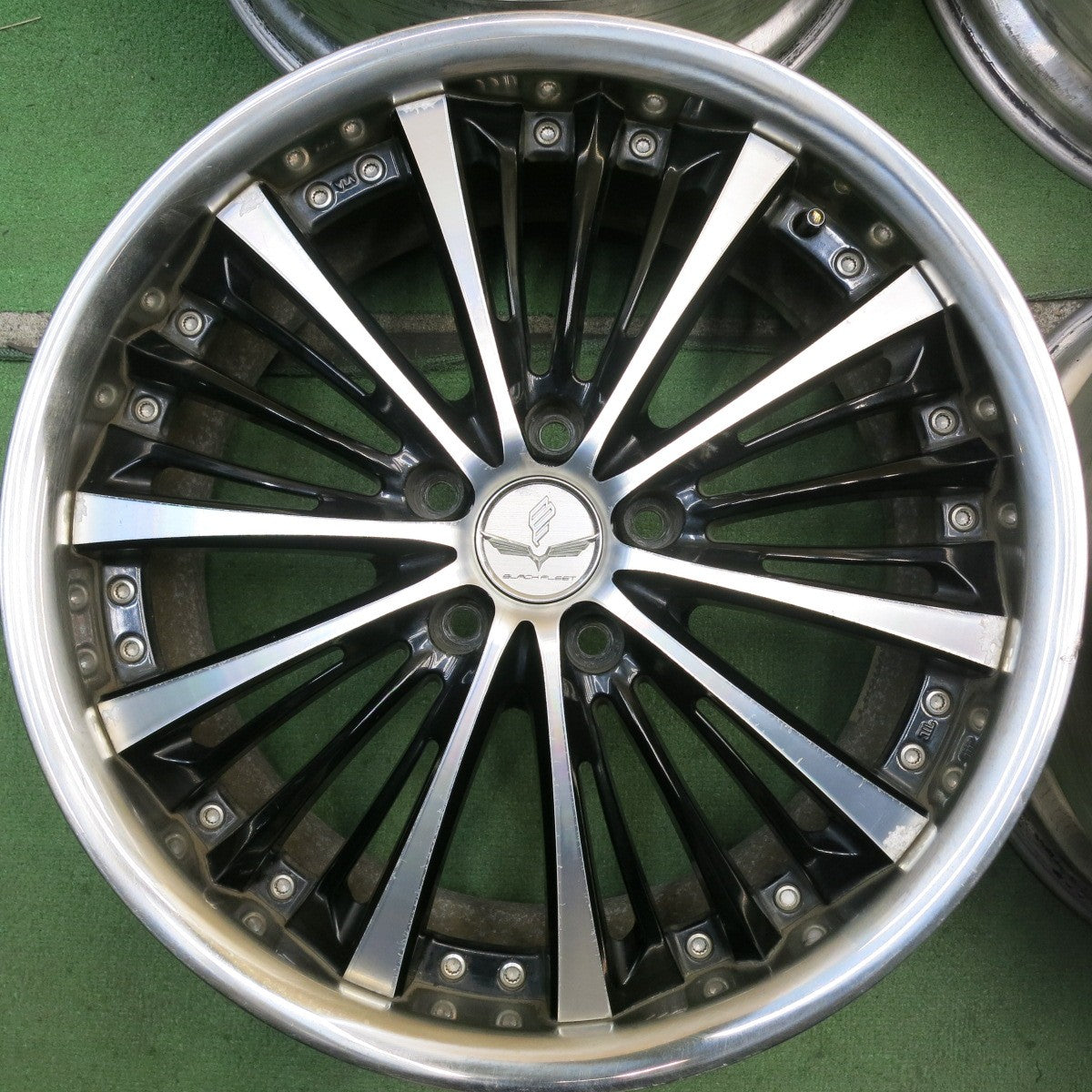 4本価格◎RAYS BLACK FLEET V350 19インチ ホイール レイズ ブラック フリート 19×8J PCD114.3/5H◎6080804HAホ