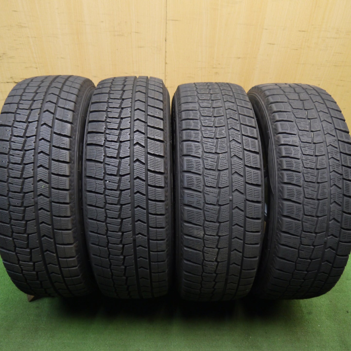 バリ溝！22年！キレイ！9.5分★スタッドレス 215/65R16 ダンロップ ウインターマックス WM02 社外 アルミ 16インチ PCD114.3/5H★5061003Hス