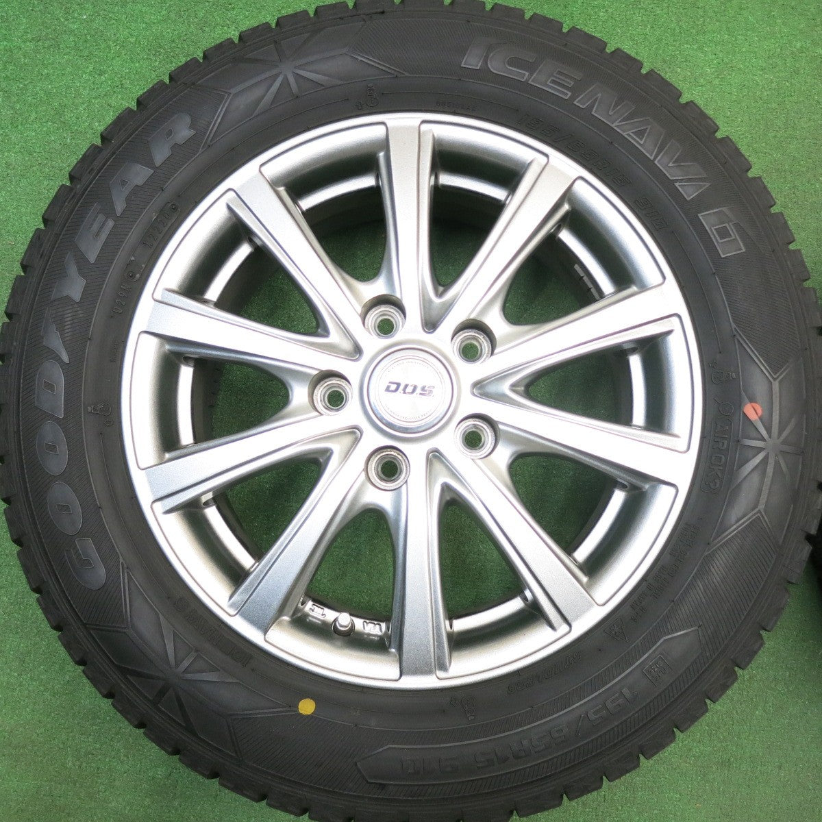 バリ溝！キレイ！8.5分★スタッドレス 195/65R15 グッドイヤー アイスナビ6 D.O.S. DOS 社外 アルミ 15インチ PCD114.3/5H★6012507HAス