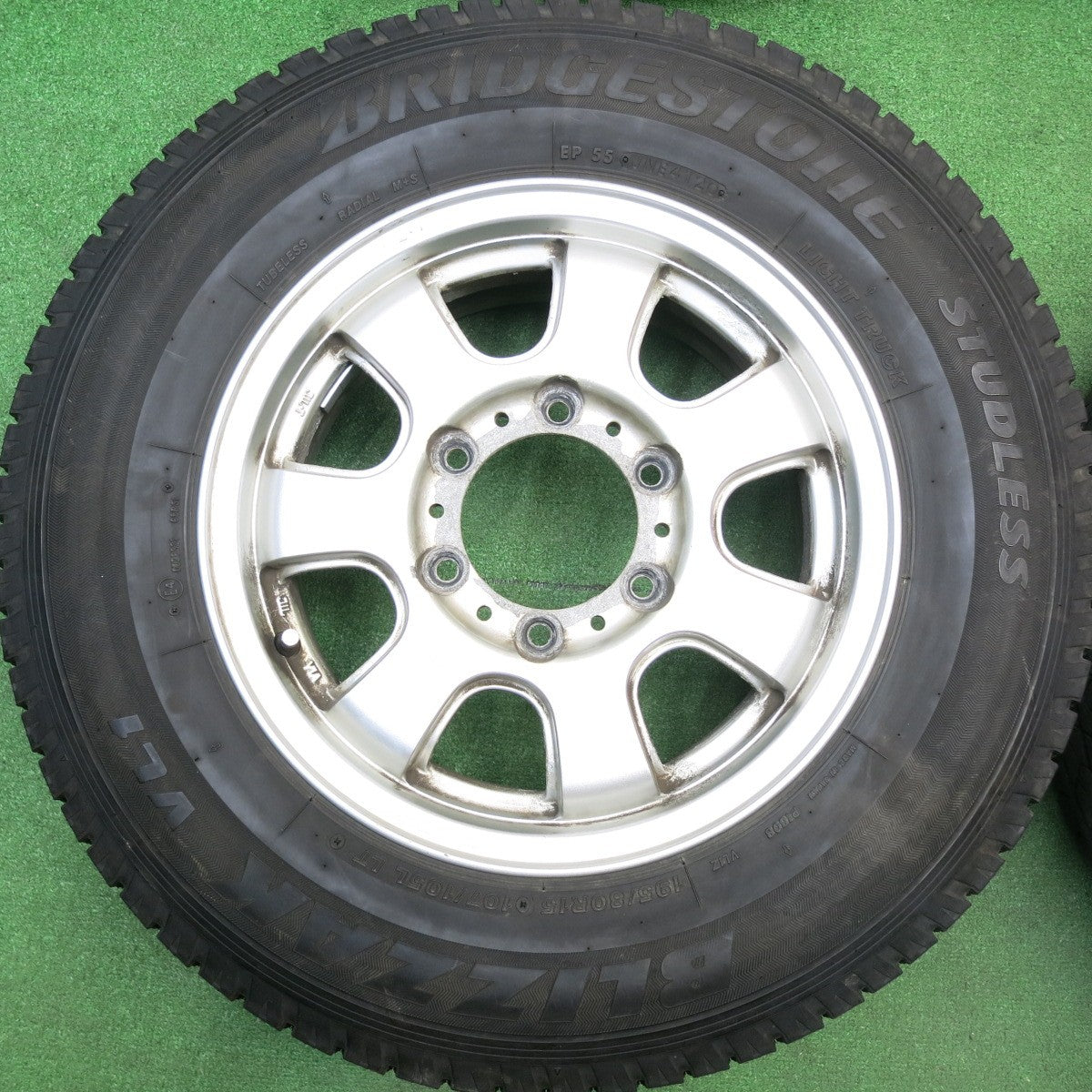 4本価格★ハイエース 等 195/80R15 107/105L スタッドレス ブリヂストン ブリザック VL1 社外 アルミ 15インチ PCD139.7/6H★5121108HAス