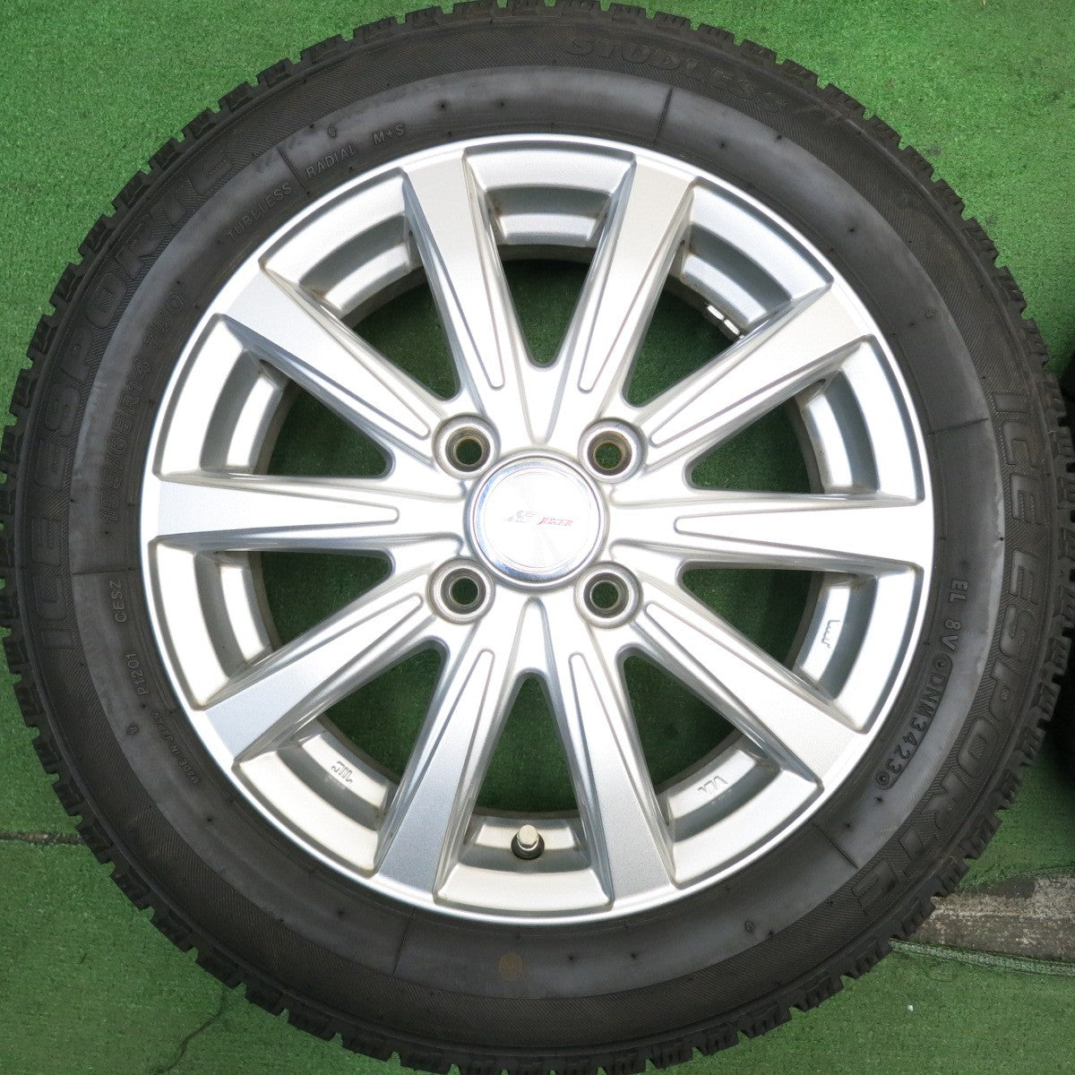 バリ溝！23年！キレイ！ほぼ10分★スタッドレス 155/65R14 アイスエスポルテ JOKER ジョーカー 14インチ PCD100/4H★5052504HAス