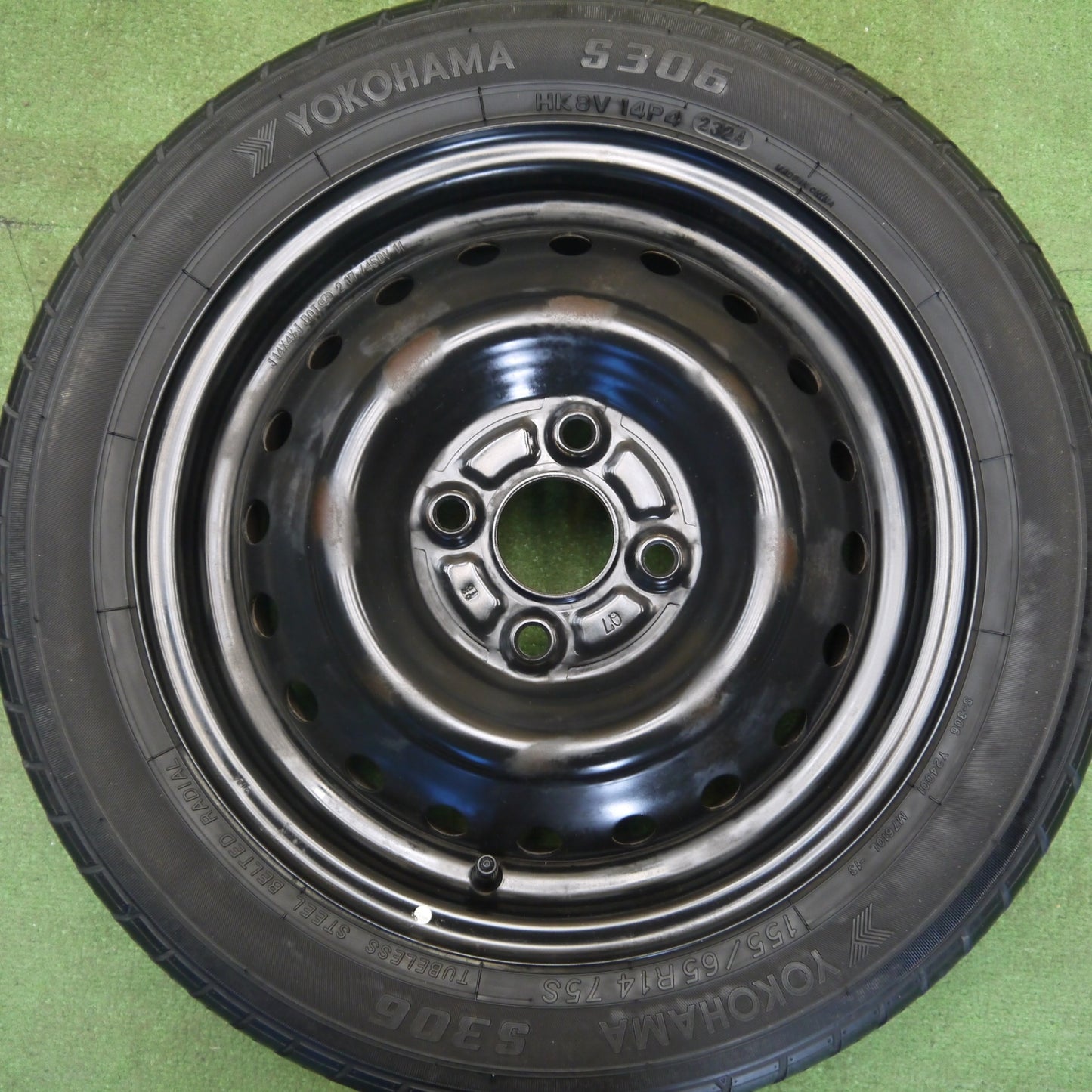 4本価格！24年★155/65R14 ヨコハマ S306 スチール ホイール 14インチ PCD100/4H★6041304Hノ