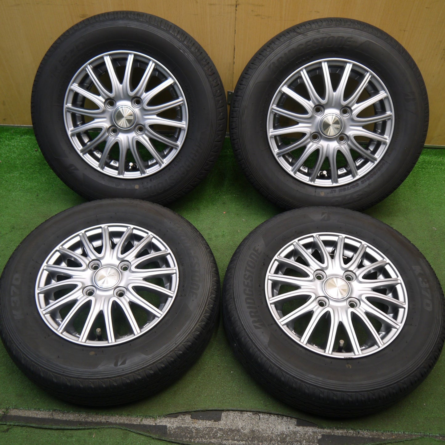 キレイ！24年★145/80R12 80/78N ブリヂストン K370 WEZEN 社外 アルミ 12インチ PCD100/4H★5090104Hノ