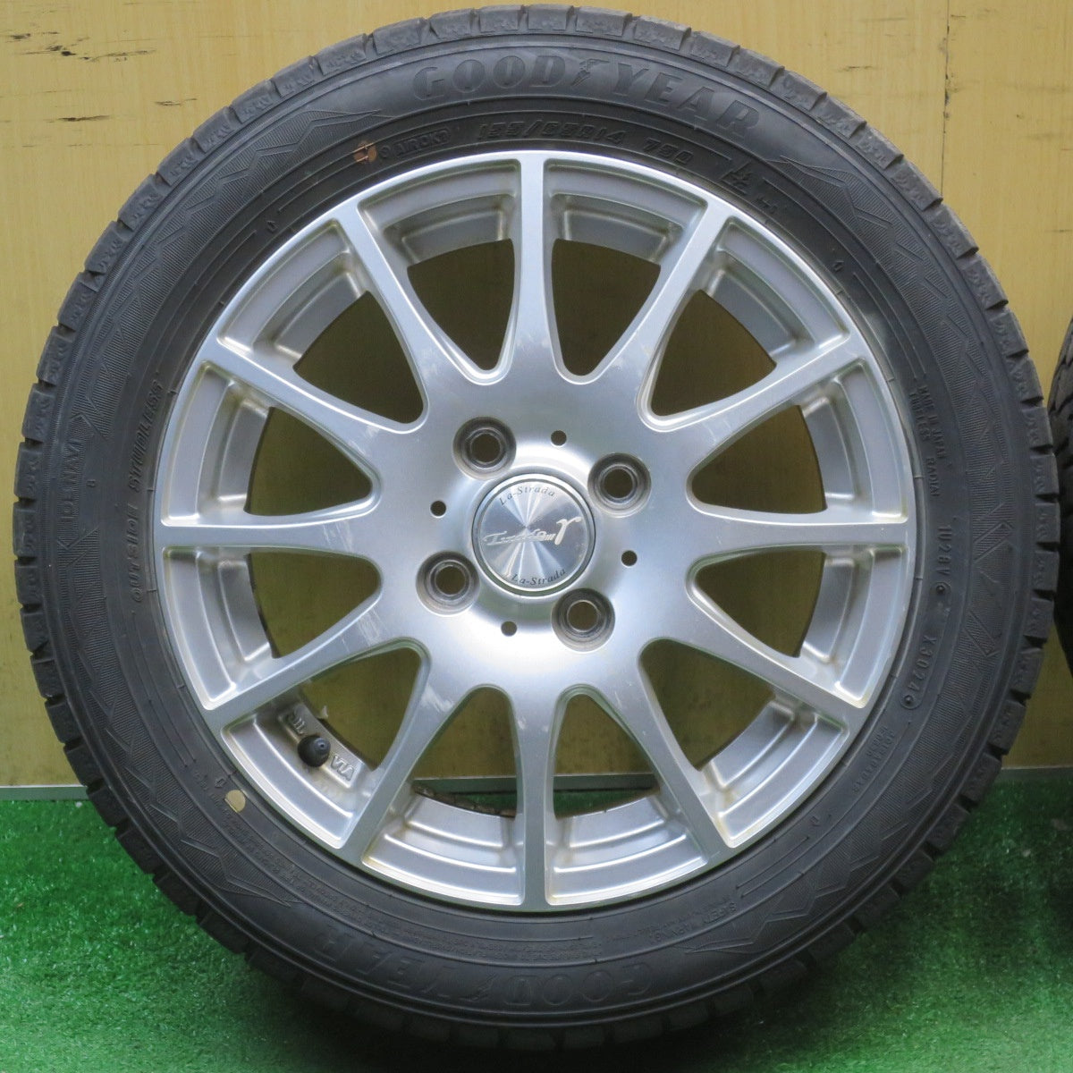 バリ溝！24年！9分★スタッドレス 155/65R14 グッドイヤー アイスナビ8 Tirado γ La-Strada ティラード ラストラーダ 14インチ PCD100/4H★6040903NJス