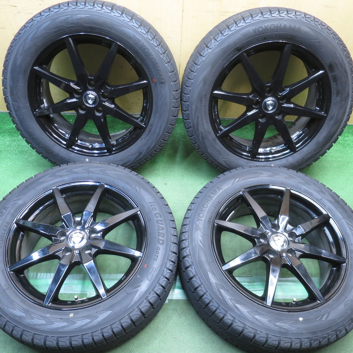 バリ溝！24年！キレイ！9.5分◎スタッドレス 225/60R18 ヨコハマ アイスガード G075 ESTROSA EST-8S エステローザ 18インチ PCD114.3/5H◎6100904NJス