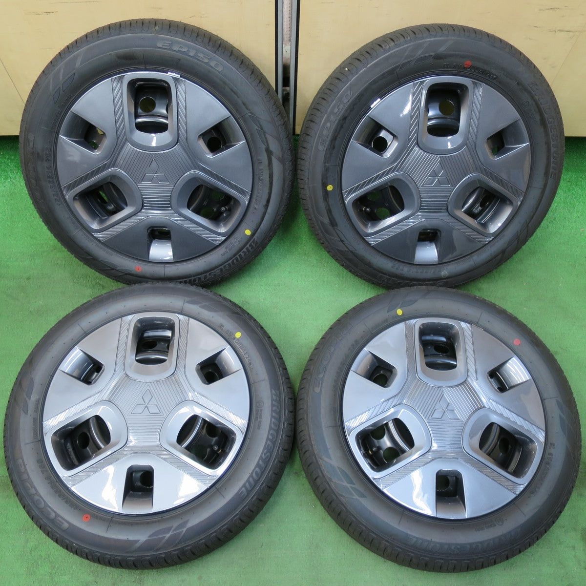 [送料無料] 新車外し！24年★三菱 デリカ ミニ 純正 スチール 155/65R14 ブリヂストン エコピア EP150 14インチ PCD100/4H★5031406イノ