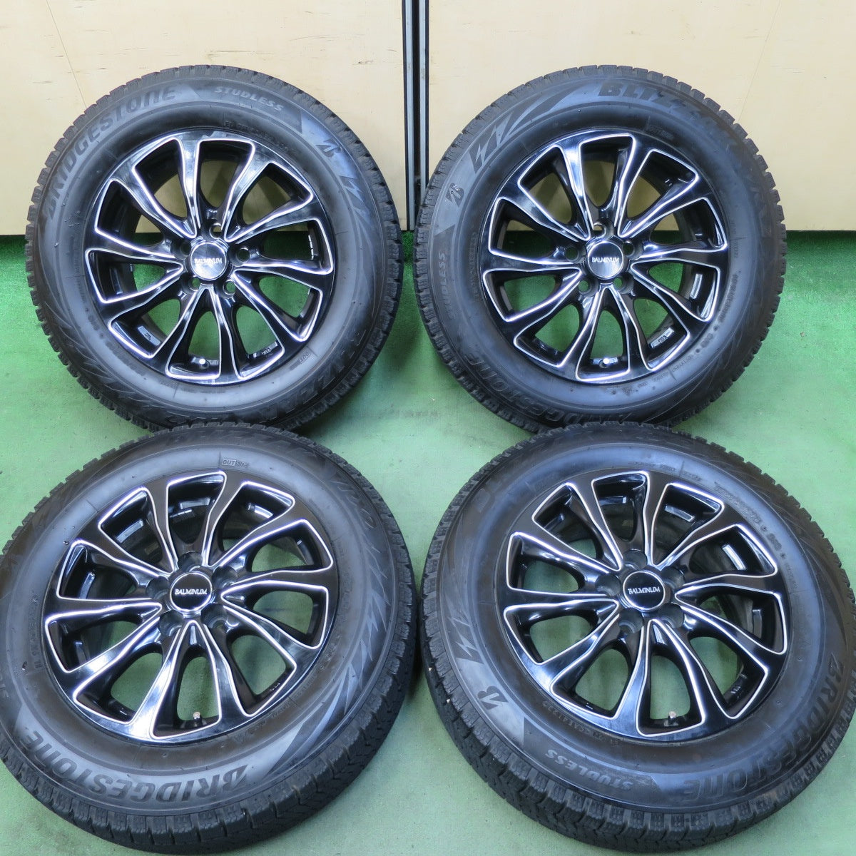 バリ溝！23年！9分★プリウス 等 195/65R15 スタッドレス ブリヂストン ブリザック VRX2 BALMINUM バルミナ 15インチ PCD100/5H★5090302TTス
