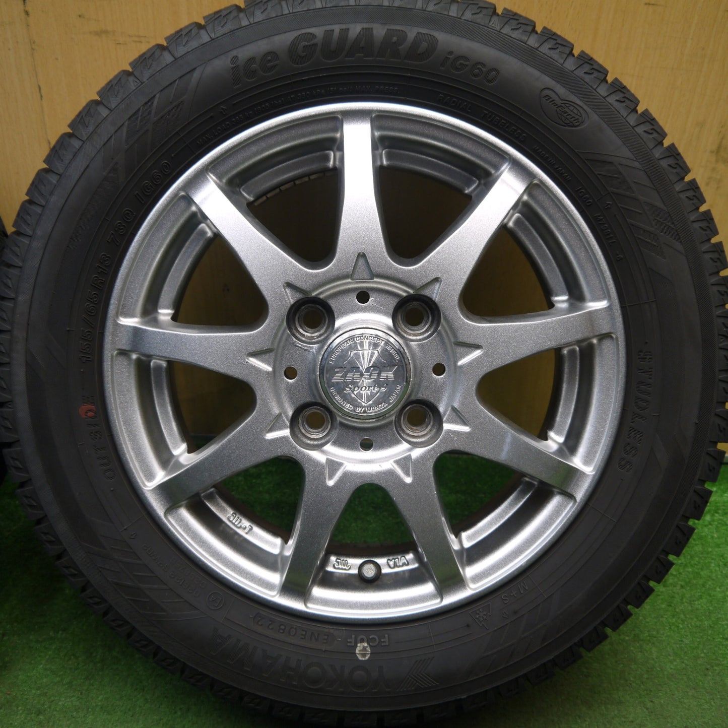 4本価格！22年★スタッドレス 155/65R13 ヨコハマ アイスガード iG60 ZACK Sport-9 MONZA ザック 13インチ PCD100/4H★5090105Hス
