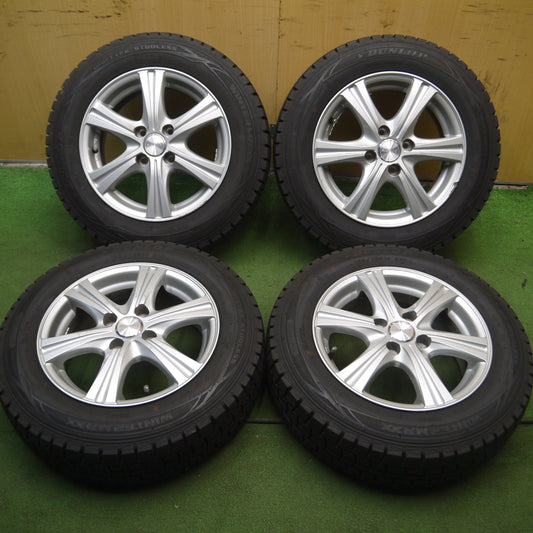 *送料無料* 超バリ溝！ほぼ10分★スタッドレス 165/70R14 ダンロップ ウインターマックス WM01 SIBILLA RZ シビラ 14インチ PCD100/4H★4060502Hス