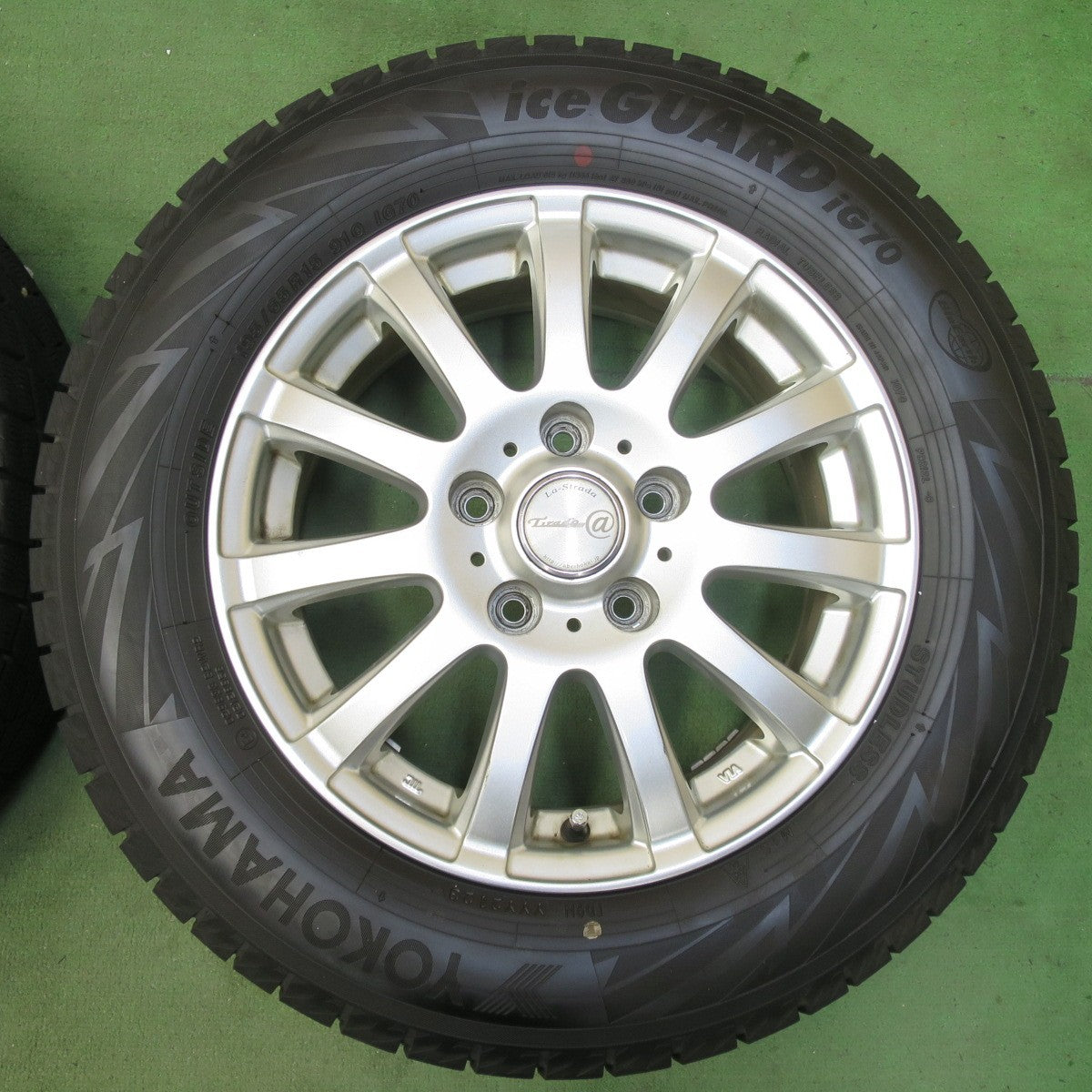 バリ溝！23年！9.5分以上★スタッドレス 195/65R15 ヨコハマ アイスガード iG70 Tirado@ La-Strada 阿部商会 ティラード ラストラーダ 15インチ PCD114.3/5H★5101409イス