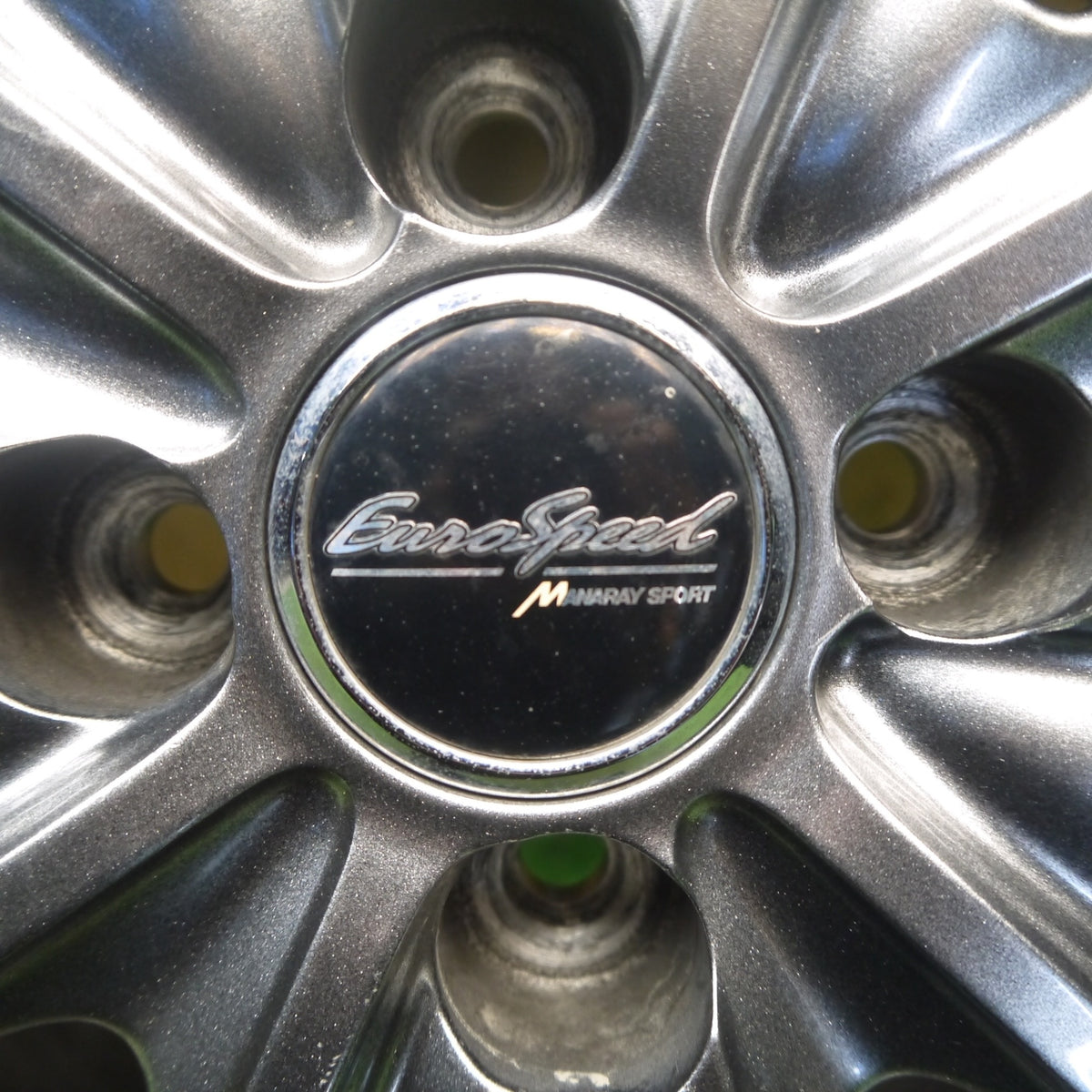 ほぼ未使用！25年◎スタッドレス 175/70R14 ダンロップ ウインターマックス WM02 EuroSpeed MANARAY SPORT ユーロスピード マナレイ スポーツ 14インチ PCD100/4H◎6091505Hス