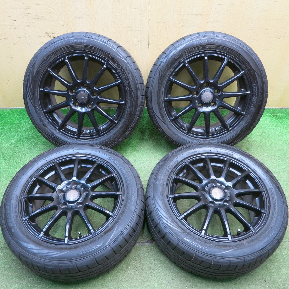 バリ溝！22年！ほぼ10分★205/55R16 ダンロップ ディレッツァ DZ102 AXEL S アクセルS 16インチ PCD114.3/5H★5050203AKノ