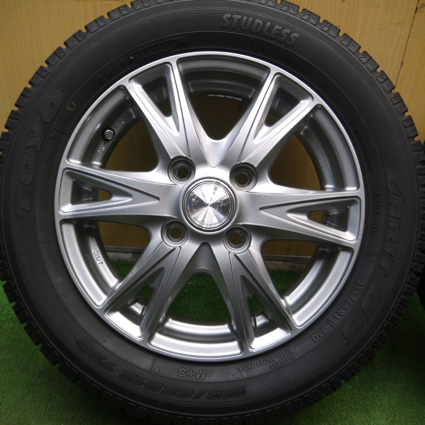 *送料無料* バリ溝！9分★スタッドレス 155/65R13 トーヨー ガリット G5 Exceeder エクシーダー 13インチ PCD100/4H★4060705Hス